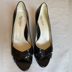 Taryn Rose Black Patent Wedge Heels